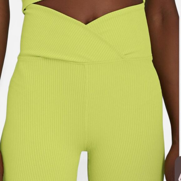 Year Of Ours Lime Ribbed V-Waist Biker Shorts | Size Small - Picture 2 of 7